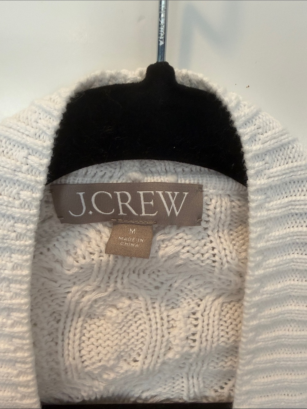 J. Crew White Cable-Knit Shawl Collar Cardigan - Picture 3 of 4